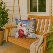 Load image into Gallery viewer, Robin with Santa Claus Throw Pillow
