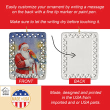 Load image into Gallery viewer, Scarlet Macaw with Santa Claus Porcelain Ornament