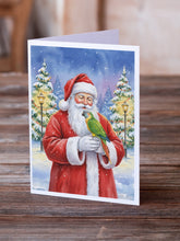 Load image into Gallery viewer, Senegal Parrot with Santa Claus Greeting Cards Pack of 8