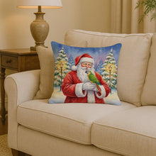 Load image into Gallery viewer, Senegal Parrot with Santa Claus Throw Pillow