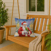 Load image into Gallery viewer, Senegal Parrot with Santa Claus Throw Pillow