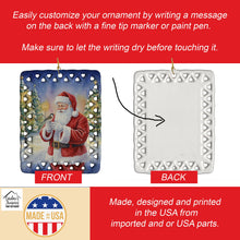 Load image into Gallery viewer, Society Finch with Santa Claus Porcelain Ornament