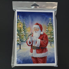 Load image into Gallery viewer, Society Finch with Santa Claus Greeting Cards Pack of 8