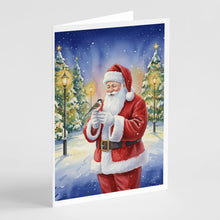 Load image into Gallery viewer, Society Finch with Santa Claus Greeting Cards Pack of 8