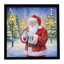 Load image into Gallery viewer, Society Finch with Santa Claus Framed Metal Print
