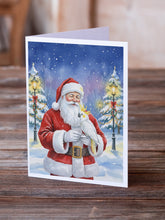 Load image into Gallery viewer, Sulphur Crested Cockatoo with Santa Claus Greeting Cards Pack of 8