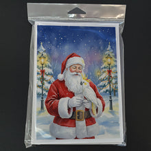Load image into Gallery viewer, Sulphur Crested Cockatoo with Santa Claus Greeting Cards Pack of 8