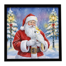 Load image into Gallery viewer, Sulphur Crested Cockatoo with Santa Claus Framed Metal Print