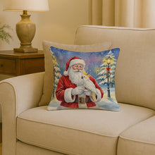 Load image into Gallery viewer, Sulphur Crested Cockatoo with Santa Claus Throw Pillow