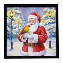 Load image into Gallery viewer, Sun Conure with Santa Claus Framed Metal Print
