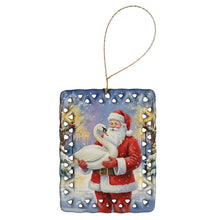 Load image into Gallery viewer, Swan with Santa Claus Porcelain Ornament