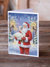 Load image into Gallery viewer, Swan with Santa Claus Greeting Cards Pack of 8
