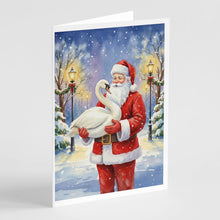 Load image into Gallery viewer, Swan with Santa Claus Greeting Cards Pack of 8