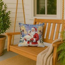 Load image into Gallery viewer, Swan with Santa Claus Throw Pillow
