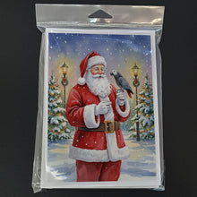 Load image into Gallery viewer, Timneh African Grey with Santa Claus Greeting Cards Pack of 8