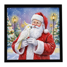 Load image into Gallery viewer, Umbrella Cockatoo with Santa Claus Framed Metal Print
