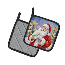 Load image into Gallery viewer, Umbrella Cockatoo with Santa Claus Pair of Pot Holders