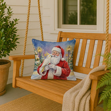 Load image into Gallery viewer, Umbrella Cockatoo with Santa Claus Throw Pillow