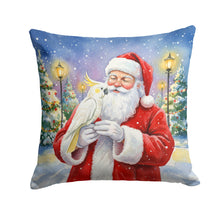Load image into Gallery viewer, Umbrella Cockatoo with Santa Claus Throw Pillow