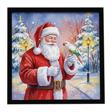 Load image into Gallery viewer, White Bellied Caique with Santa Claus Framed Metal Print
