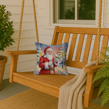 Load image into Gallery viewer, White Bellied Caique with Santa Claus Throw Pillow