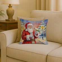 Load image into Gallery viewer, White Bellied Caique with Santa Claus Throw Pillow