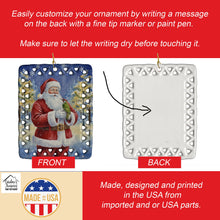 Load image into Gallery viewer, Woodpecker with Santa Claus Porcelain Ornament