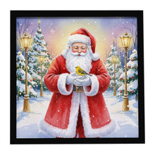 Load image into Gallery viewer, Yellowhammer with Santa Claus Framed Metal Print