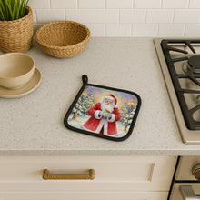 Load image into Gallery viewer, Yellowhammer with Santa Claus Pair of Pot Holders