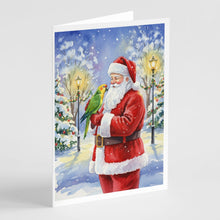 Load image into Gallery viewer, Yellow Naped Amazon with Santa Claus Greeting Cards Pack of 8