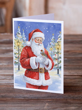Load image into Gallery viewer, Zebra Finch with Santa Claus Greeting Cards Pack of 8