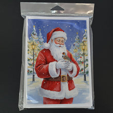 Load image into Gallery viewer, Zebra Finch with Santa Claus Greeting Cards Pack of 8