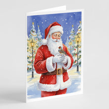 Load image into Gallery viewer, Zebra Finch with Santa Claus Greeting Cards Pack of 8