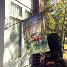 Load image into Gallery viewer, Cajun Santa Claus and the Accordion Gator Christmas House Flag