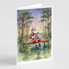 Load image into Gallery viewer, Cajun Santa Claus and the Accordion Gator Christmas Greeting Cards Pack of 8