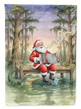 Load image into Gallery viewer, Cajun Santa Claus and the Accordion Gator Christmas Garden Flag