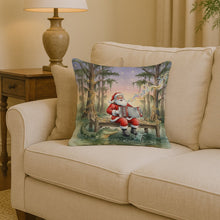 Load image into Gallery viewer, Cajun Santa Claus and the Accordion Gator Christmas Throw Pillow