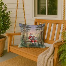 Load image into Gallery viewer, Cajun Santa Claus and the Accordion Gator Christmas Throw Pillow