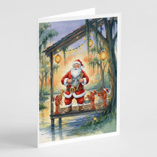 Load image into Gallery viewer, Cajun Santa Claus and the Crawfish Band Christmas Greeting Cards Pack of 8