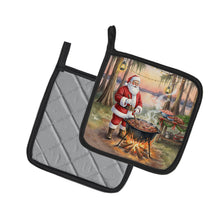 Load image into Gallery viewer, Cajun Santa Claus Cooking Gumbo Christmas Pair of Pot Holders