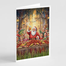 Load image into Gallery viewer, Cajun Santa Claus Crawfish Boil Christmas Greeting Cards Pack of 8