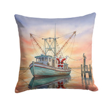 Load image into Gallery viewer, Cajun Santa Claus Decorating a Shrimp Boat Christmas Throw Pillow