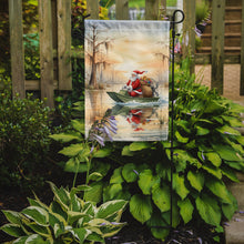Load image into Gallery viewer, Cajun Santa Claus Delivering Gifts by Airboat Christmas Garden Flag