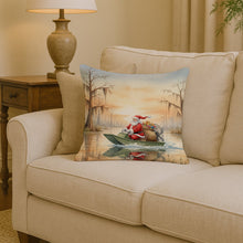Load image into Gallery viewer, Cajun Santa Claus Delivering Gifts by Airboat Christmas Throw Pillow