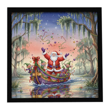 Load image into Gallery viewer, Cajun Santa Claus in the Bayou Christmas Parade Christmas Framed Metal Print