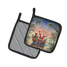 Load image into Gallery viewer, Cajun Santa Claus in the Bayou Christmas Parade Christmas Pair of Pot Holders