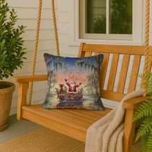Load image into Gallery viewer, Cajun Santa Claus in the Bayou Christmas Parade Christmas Throw Pillow
