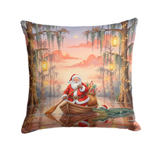 Load image into Gallery viewer, Cajun Santa Claus in the Pirogue Christmas Throw Pillow