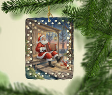Load image into Gallery viewer, Cajun Santa Claus Playing Zydeco Christmas Porcelain Ornament