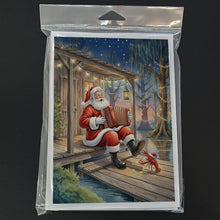 Load image into Gallery viewer, Cajun Santa Claus Playing Zydeco Christmas Greeting Cards Pack of 8